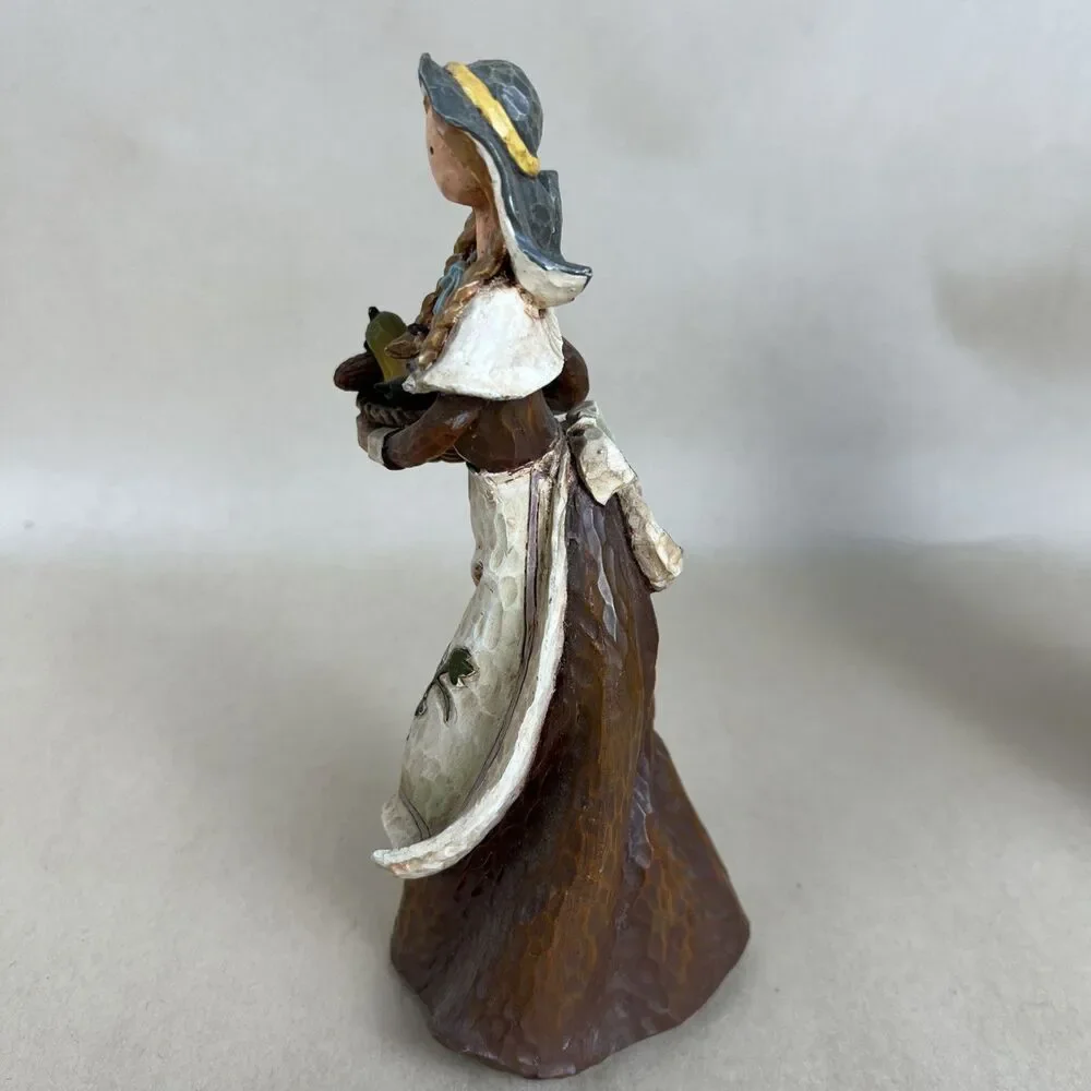 Thanksgiving 2004‎ Pilgrims Harvest Season Craft Women Figures 6-7”Tall Set Of 2